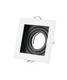 GU10 Einbaustrahler, quadratisch - Weiß, Aluminium, Ausschnitt: 90x90 mm, Maße: 100x100 mm, ohne Leuchtmittel