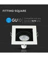 GU10 Einbaustrahler, quadratisch - Weiß, Aluminium, Ausschnitt: 90x90 mm, Maße: 100x100 mm, ohne Leuchtmittel
