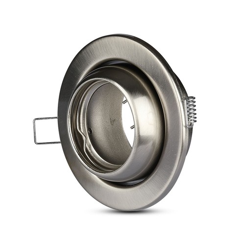 GU10 Einbaustrahler - Rund, Satin-Nickel, schwenkbar, Ausschnitt: Ø9,0 cm, Maße: Ø10,0 cm, IP20 Innenbereich