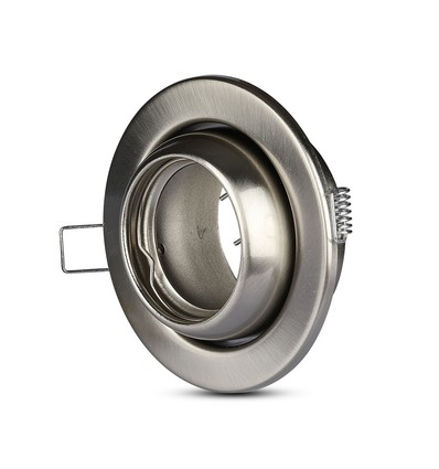 GU10 Einbaustrahler - Rund, Satin-Nickel, schwenkbar, Ausschnitt: Ø9,0 cm, Maße: Ø10,0 cm, IP20 Innenbereich