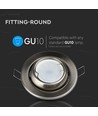 GU10 Einbaustrahler - Rund, Satin-Nickel, schwenkbar, Ausschnitt: Ø9,0 cm, Maße: Ø10,0 cm, IP20 Innenbereich