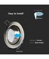 GU10 Einbaustrahler - Rund, Satin-Nickel, schwenkbar, Ausschnitt: Ø9,0 cm, Maße: Ø10,0 cm, IP20 Innenbereich