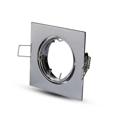 GU10 Einbaustrahler Quadratisch - Chrom, IP20 Innenbereich, Ausschnitt: Ø7,4 cm, ohne Leuchtmittel