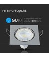GU10 Einbaustrahler Quadratisch - Chrom, IP20 Innenbereich, Ausschnitt: Ø7,4 cm, ohne Leuchtmittel
