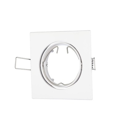 GU10 Einbaustrahler - Quadratisch, Weiß, Aluminium, ohne Leuchtmittel