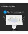 GU10 Einbaustrahler - Quadratisch, Weiß, Aluminium, ohne Leuchtmittel