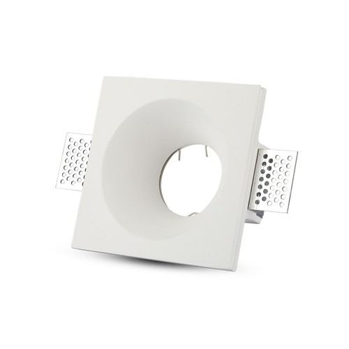 GU10 Downlight für Gipskartondecken zum Einspachteln - Exkl. Leuchtmittel und Fassung, 12x12cm, quadratisch, vertieft