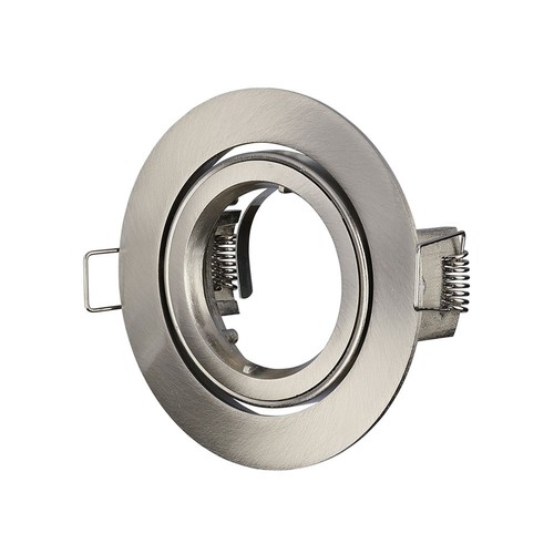 GU10 Einbaustrahler rund - Satin-Nickel, Aluminium, Ø85 mm Ausschnitt, IP20 Innenbereich