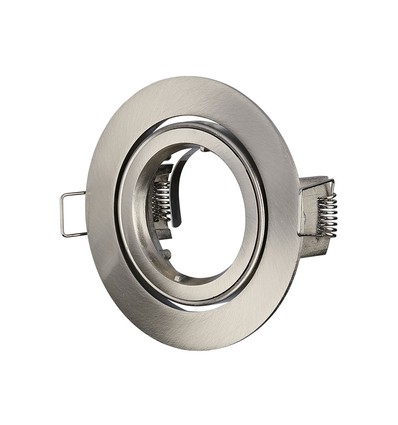 GU10 Einbaustrahler rund - Satin-Nickel, Aluminium, Ø85 mm Ausschnitt, IP20 Innenbereich