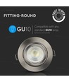GU10 Einbaustrahler rund - Satin-Nickel, Aluminium, Ø85 mm Ausschnitt, IP20 Innenbereich