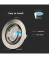 GU10 Einbaustrahler rund - Satin-Nickel, Aluminium, Ø85 mm Ausschnitt, IP20 Innenbereich