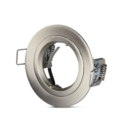 GU10 Einbaustrahler - Satin-Nickel, rund, Aluminium, Ausschnitt: Ø7,3 cm, Maße: Ø8,1 cm