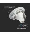GU10 Einbaustrahler - Weiß, Aluminium, IP20 Innenbereich, Ausschnitt: Ø7,3 cm, Maße: Ø8,1 cm