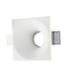 Quadratischer weißer Gips Einbaustrahler - Für GU10, 121 x 121 mm, IP20 Innenbereich, überstreichbar