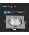 GU10/MR16 Quadratisches Downlight - Ohne Leuchtmittel, IP20, Lochausschnitt: 7,4x7,4 cm, Maße: 9,9x9,9 cm