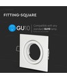 GU10/MR16 Eckiges Downlight - Ohne Leuchtmittel, IP20, Lochausschnitt: 7,4x7,4 cm, Maße: 9,9x9,9 cm