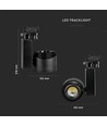 45W LED Schienenstrahler, RA95 - 25 Grad, schwarz, COB LED