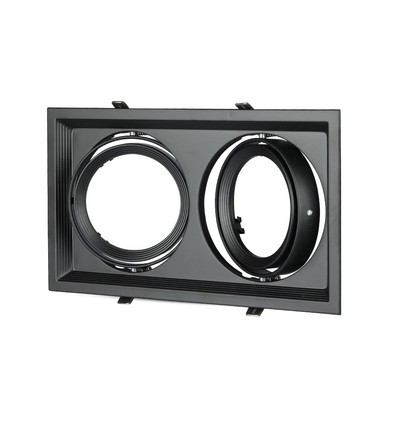 Doppel-Einbaustrahler für 2x AR111 - Schwarz, Aluminium, 32,5 x 17,4 cm, IP20, ohne Leuchtmittel