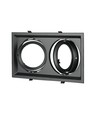 Doppel-Einbaustrahler für 2x AR111 - Schwarz, Aluminium, 32,5 x 17,4 cm, IP20, ohne Leuchtmittel