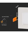 6W 12x12cm LED Einbaupanel - Ausschnitt: 11x11 cm, Maße: 12x12 cm
