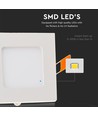 6W 12x12cm LED Einbaupanel - Ausschnitt: 11x11 cm, Maße: 12x12 cm
