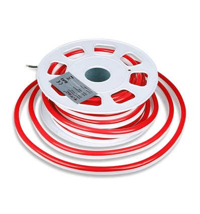 10m 8W/m Rote Neon Flex LED - 24V, IP65, 9x16,5mm