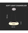 40W LED Pendelleuchte, Ø40cm - 2800lm, 3000K, Chrom-Finish, inkl. Leuchtmittel