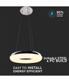 40W LED Pendelleuchte, Ø40cm - 2800lm, 3000K, Chrom-Finish, inkl. Leuchtmittel