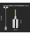 E27 Metall Pendelleuchte - Chrom, Grün