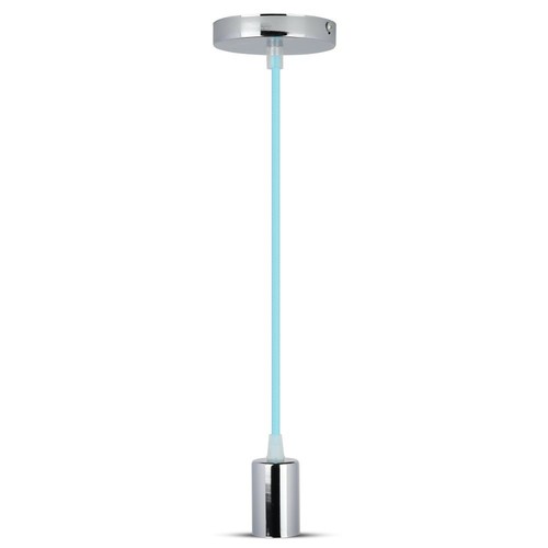 E27 Chrom Metall Cup Pendelleuchte - Hellblau