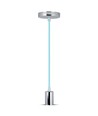 E27 Chrom Metall Cup Pendelleuchte - Hellblau