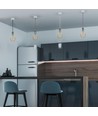 E27 Chrom Metall Cup Pendelleuchte - Hellblau