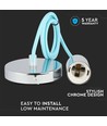 E27 Chrom Metall Cup Pendelleuchte - Hellblau