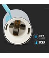 E27 Chrom Metall Cup Pendelleuchte - Hellblau