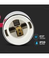 E27 Pendelaufhängung in Chrom mit rotem Kabel - 1m, Metallfassung