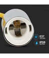E27 Pendelaufhängung in Chrom mit gelbem Kabel - Ohne Leuchtmittel, modernes Design
