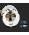 E27 Pendelaufhängung in Chrom mit beige Kabel - Max. 60W, Ø3,6cm, ohne Leuchtmittel