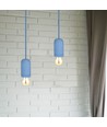Beton Pendelleuchte in Blau - E27 Fassung, Ø5cm, ohne Leuchtmittel