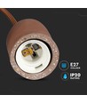 E27 Pendelleuchte in braunem Beton - Ø5cm, ohne Leuchtmittel, max. 60W