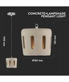 Ø18cm Pendelleuchte aus Beton - E27 Fassung, max. 60W, 1m Kabel, IP20 Innenbereich