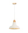 Ø29cm Pendelleuchte aus Beton und Holz - E27 Fassung, 1m Kabel, IP20 Innenbereich