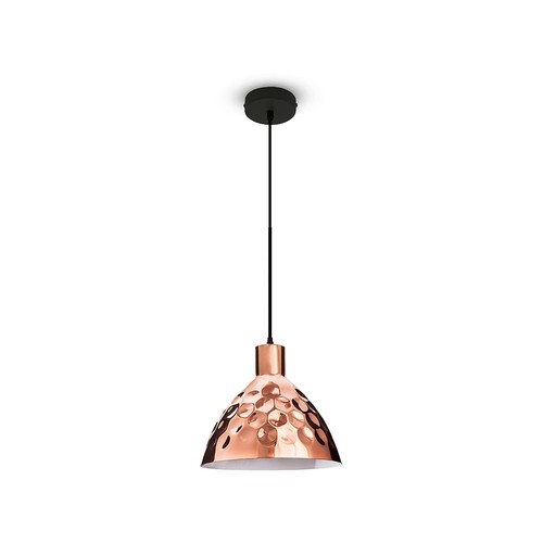 E27 Pendelaufhängung in Roségold, Vintage Design - Max. 60W, 1m Kabel, Ø22cm, ohne Leuchtmittel