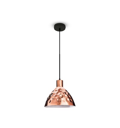 E27 Pendelaufhängung in Roségold, Vintage Design - Max. 60W, 1m Kabel, Ø22cm, ohne Leuchtmittel