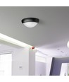 8W ovale LED Deckenleuchte - IP54, schwarz, 18,7 x 12,6 cm, Wand-/Deckenmontage, inkl. Leuchtmittel