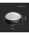 8W ovale LED Deckenleuchte - IP54, schwarz, 18,7 x 12,6 cm, Wand-/Deckenmontage, inkl. Leuchtmittel