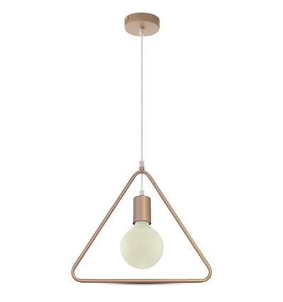 Geometrische dreieckige Pendelleuchte, Champagner-Gold - E27 Fassung, 1m Kabel, Metall, max. 60W