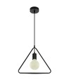 E27 Pendelleuchte, geometrisches Dreieck - Mattschwarz, modernes Design, Metallfinish