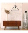 E27 Pendelleuchte, geometrisches Dreieck - Mattschwarz, modernes Design, Metallfinish
