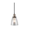 Transparente Glas-Metall Pendelleuchte - E27 Fassung, max. 60W, Glas und Metall, ohne Leuchtmittel
