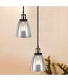 Transparente Glas-Metall Pendelleuchte - E27 Fassung, max. 60W, Glas und Metall, ohne Leuchtmittel